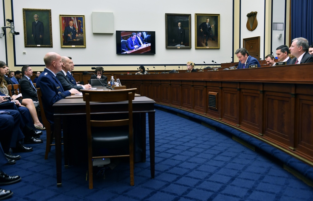 Shon J. Manasco, Vice Chief of Staff Gen. Stephen W. Wilson and Vice Commander U.S. Space Force Lt. Gen. David D. Thompson testify at the HASC