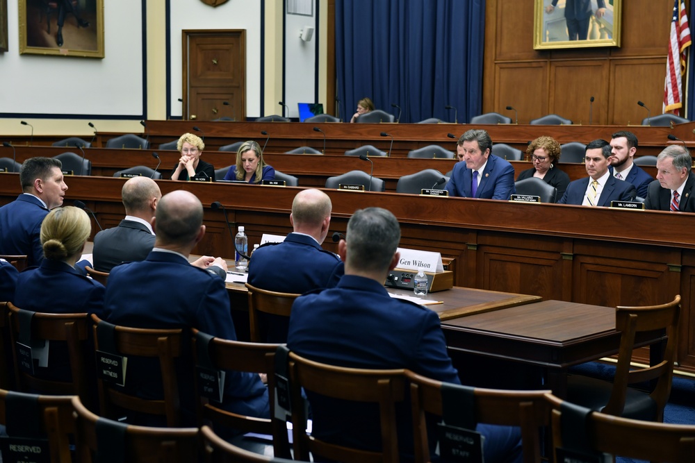 Shon J. Manasco, Vice Chief of Staff Gen. Stephen W. Wilson and Vice Commander U.S. Space Force Lt. Gen. David D. Thompson testify at the HASC