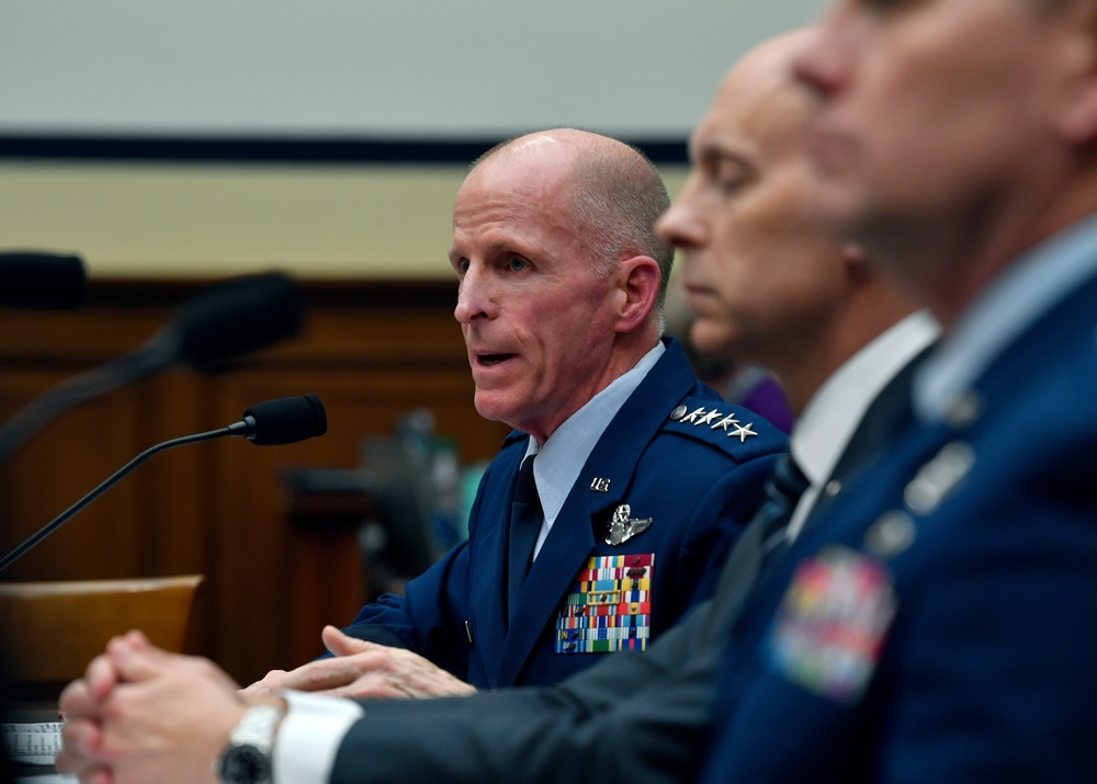 Shon J. Manasco, Vice Chief of Staff Gen. Stephen W. Wilson and Vice Commander U.S. Space Force Lt. Gen. David D. Thompson testify at the HASC