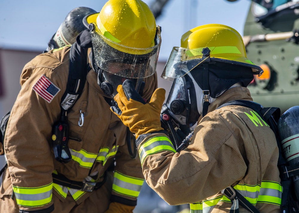 Aircraft Rescue and Firefighting conducts mobile aircraft fire training