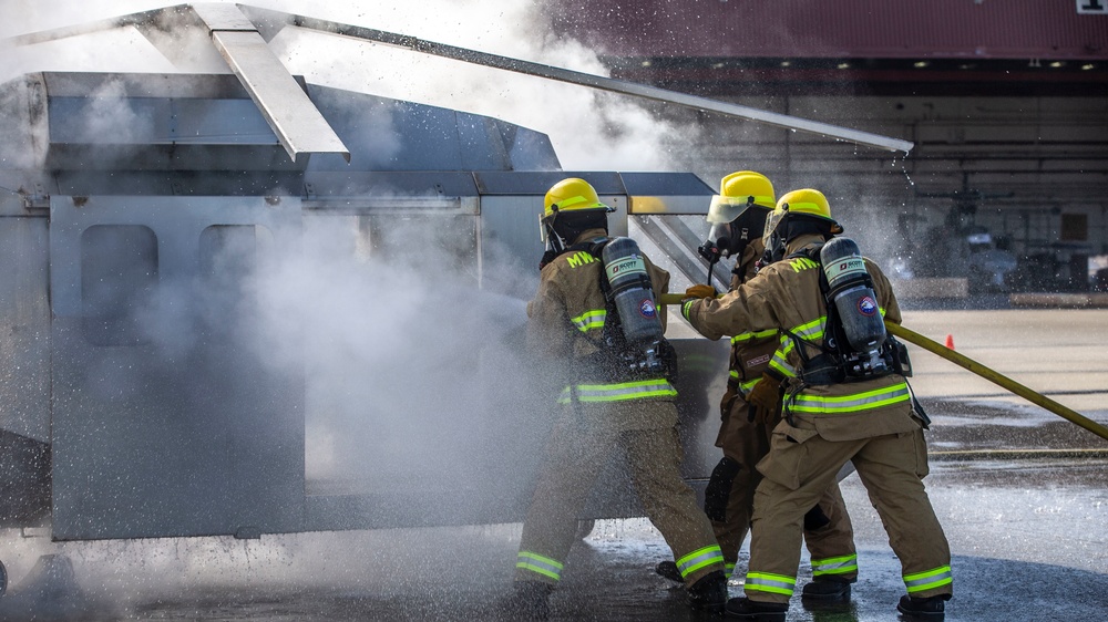 Aircraft Rescue and Firefighting conducts mobile aircraft fire training