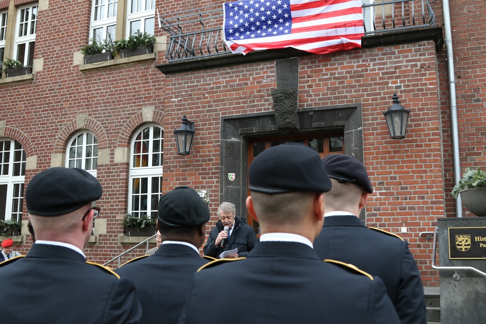 USAREUR Soldiers Participate in Ceremony Commemorating the Arrival of U.S. Forces in Dormagen 75 Years Ago