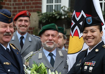 Soldiers participate in ceremony commemorating the arrival of U.S. Forces in Dormagen 75 years ago