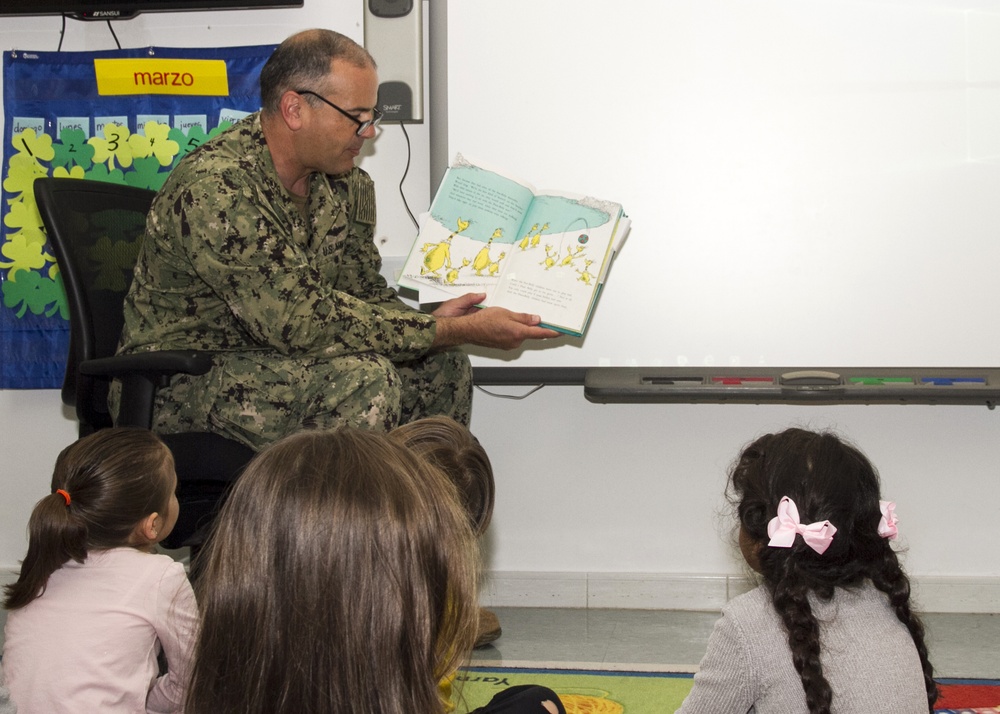 Naval Station Rota Community Members Participate in Read Across DoDEA at Rota DGF Elementary School