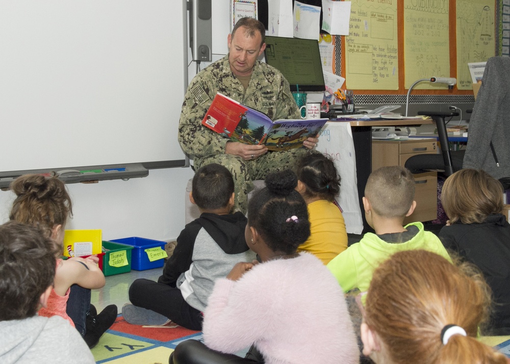 Naval Station Rota Community Members Participate in Read Across DoDEA at Rota DGF Elementary School