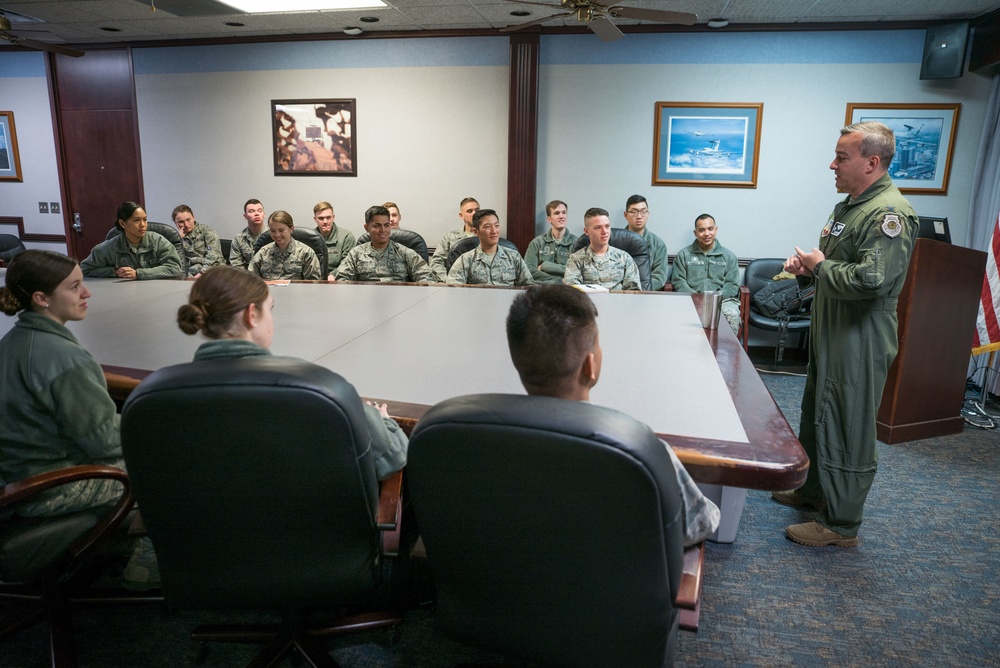 USAFA cadets immersed in battle management during 552 ACW visit