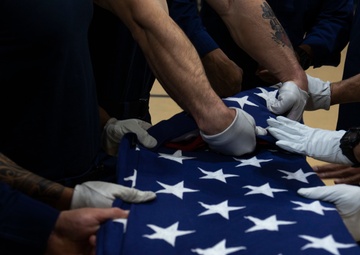 Coast Guard honor guard trainees prepare for duty