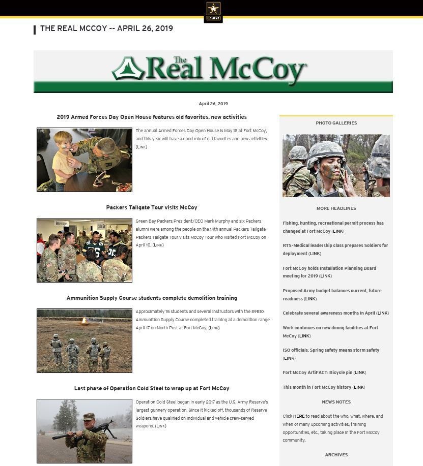 Fort McCoy Public Affairs Office staff earn local, IMCOM, DOD-level recognition