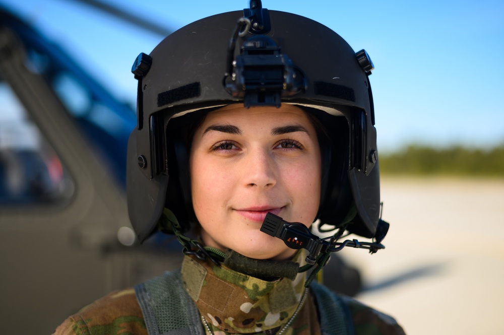1st Lt. Larissa Fluegel prepares for a flight