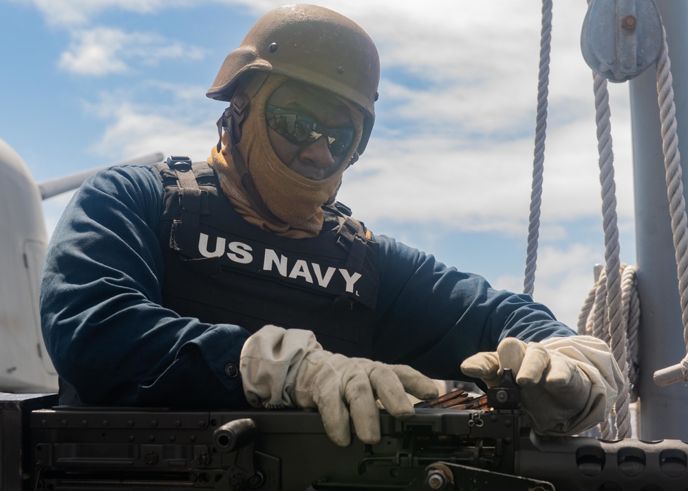 Antietam Sailor Loads M2HB Machine Gun