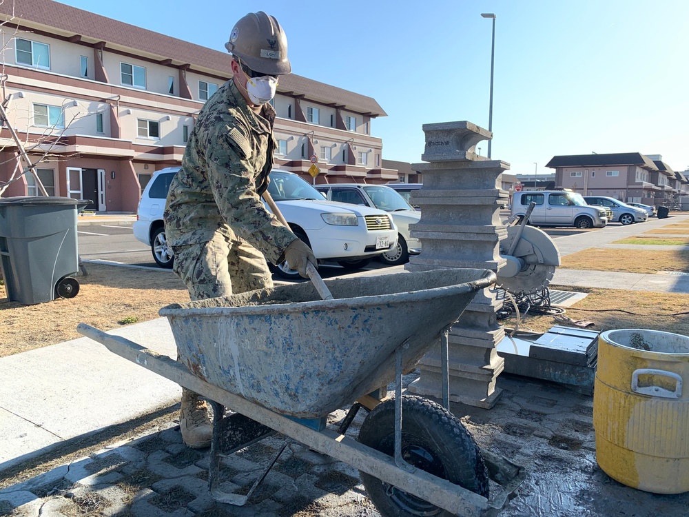 U.S. Navy Seabees deployed with NMCB-5’s Detail Iwakuni continue construction on environmental enclosures