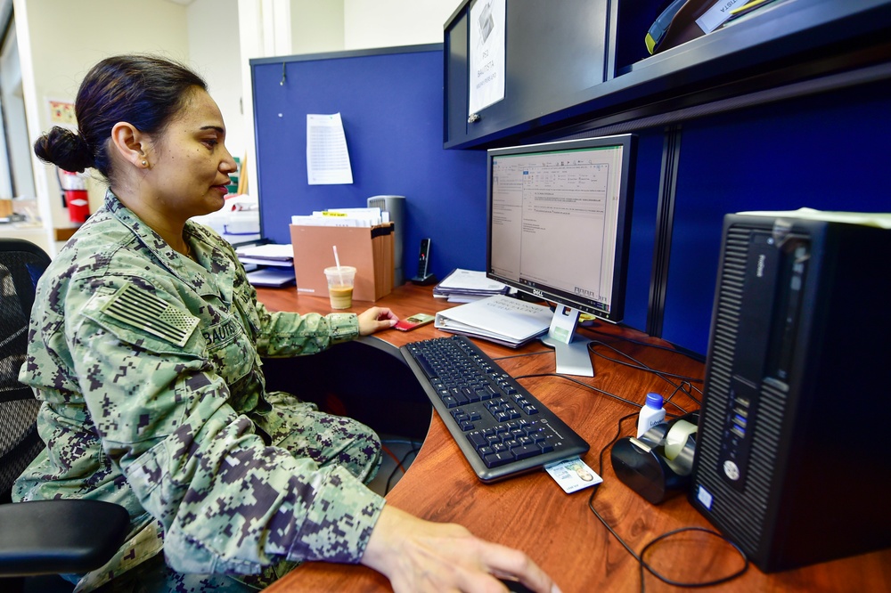 NMCB-5's Administrative Department supporting their Seabees