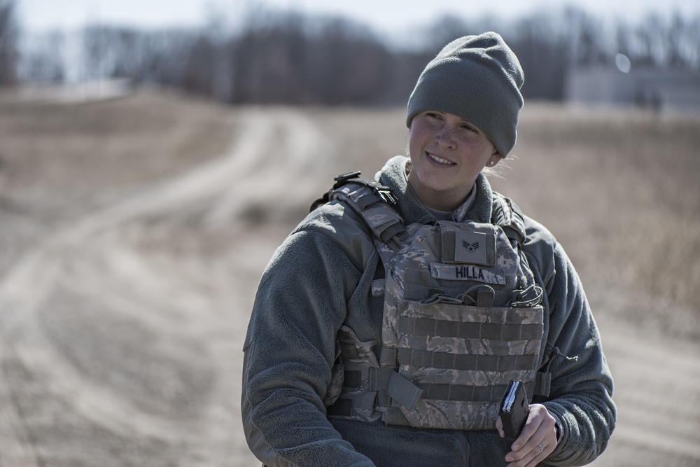 Security Forces trains during &quot;Shoot, Move and Communicate&quot; drills at the 110th Wing