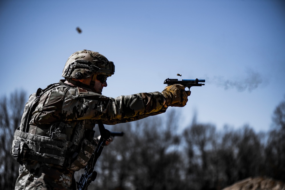 Security Forces trains during &quot;Shoot, Move and Communicate&quot; drills at the 110th Wing