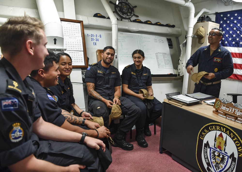 USS Germantown (LSD 42) CMC and RNZN sailors