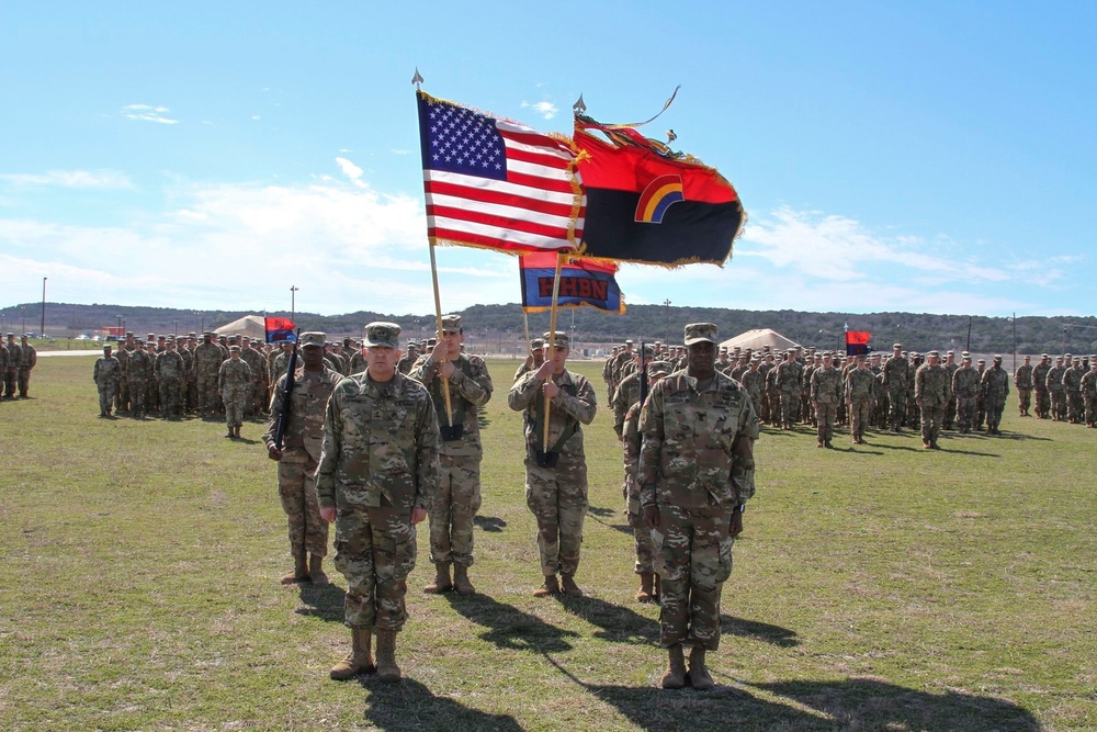 42nd Infantry Division cases colors for move to Middle East