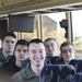AFROTC cadets happily ride to their first leader meeting at Whiteman Air Force Base