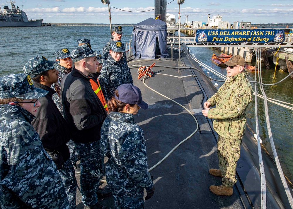 U.S. Naval Sea Cadets Tour USS Delaware