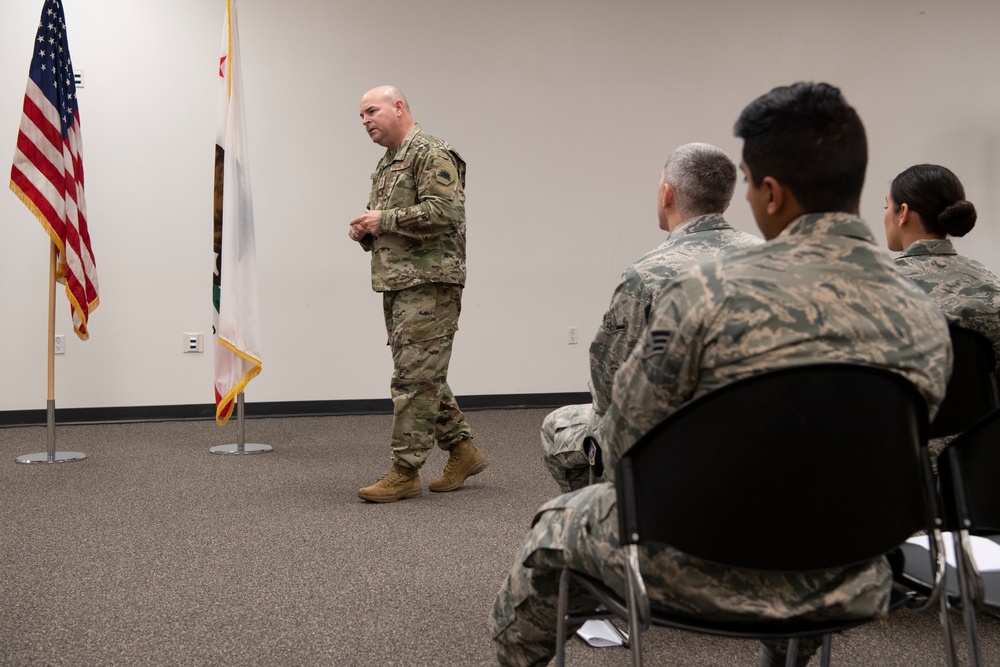 State senior enlisted leader visits 163d Security Forces Squadron