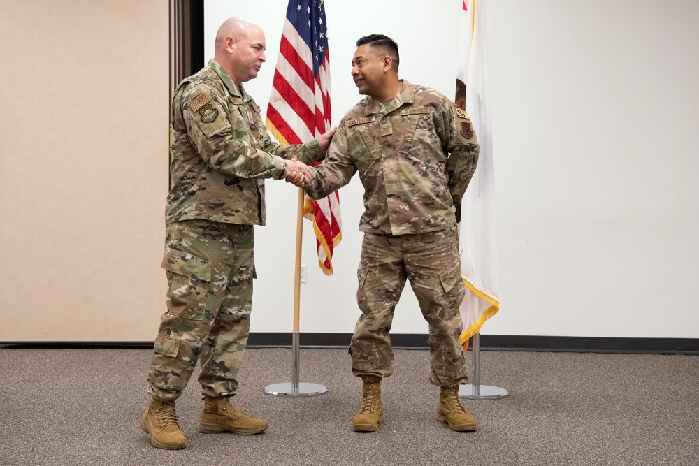 State senior enlisted leader visits 163d Security Forces Squadron