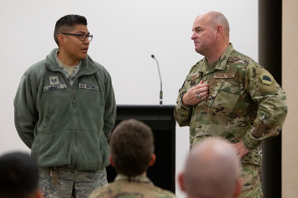 State senior enlisted leader visits 163d Security Forces Squadron