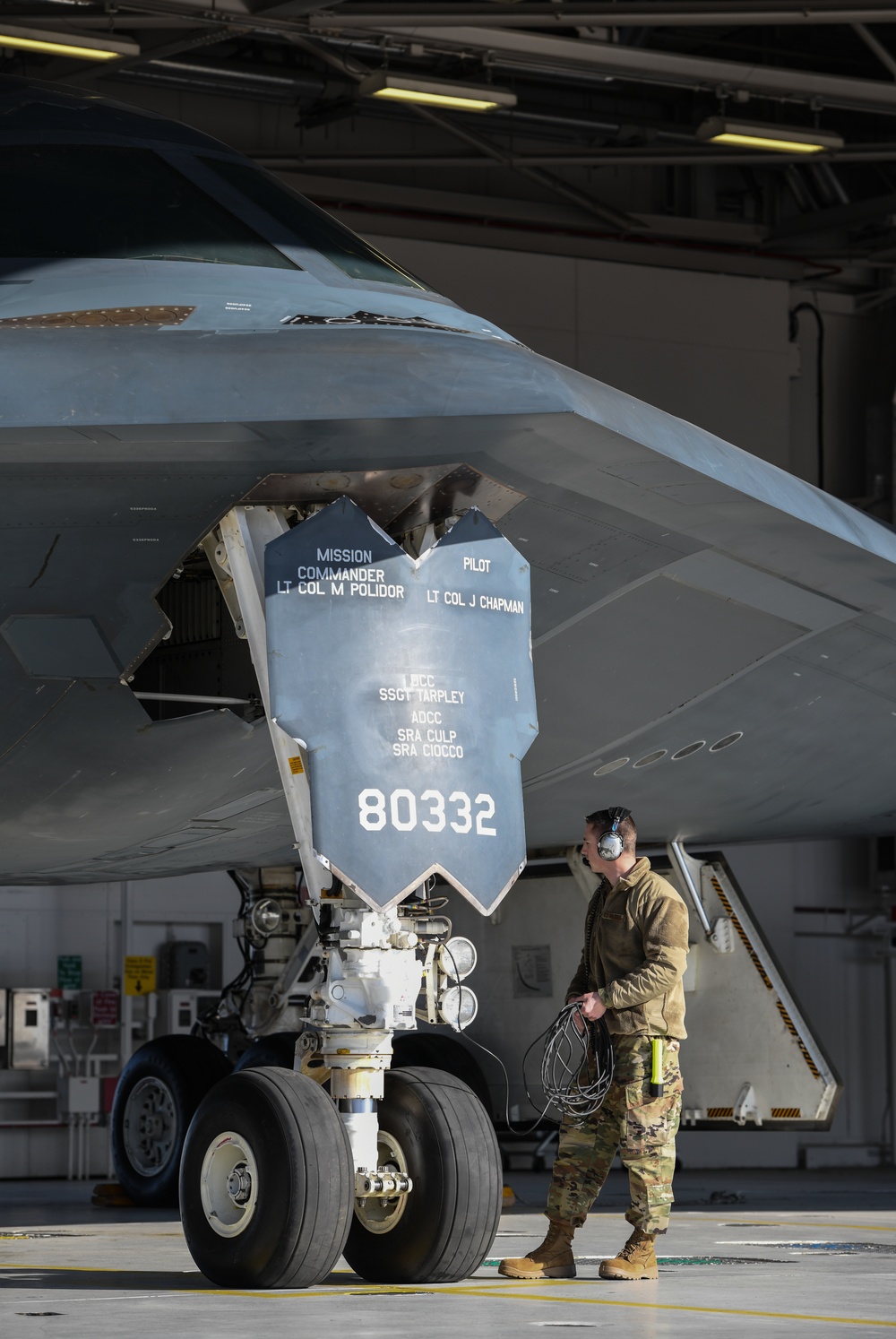 B-2 Spirits take off at Whiteman Air Force Base, support Bomber Task Force deployment in Europe