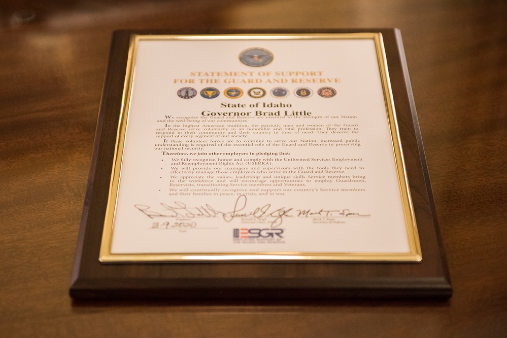 Idaho Gov. Little signs ESGR Statement of Support