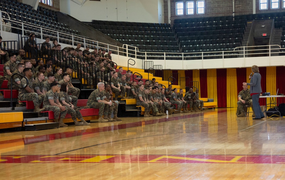 Camp Lejeune Marines participate in the NMCRS Active Duty Fund Drive