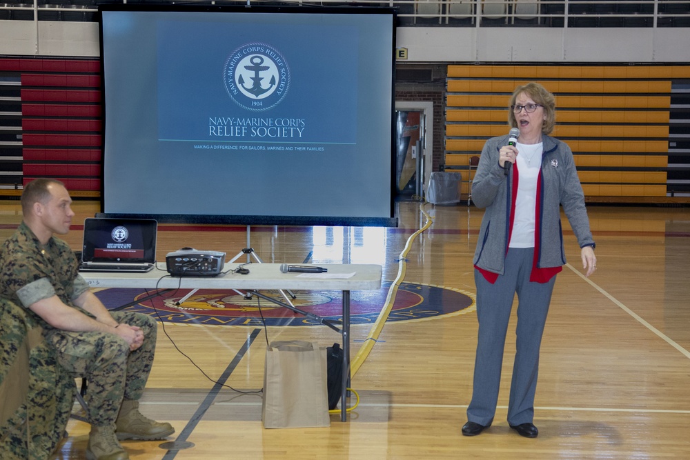 Camp Lejeune Marines participate in the NMCRS Active Duty Fund Drive