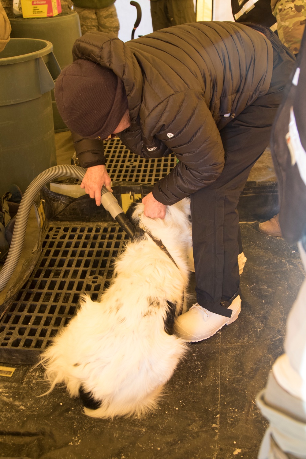 Search and extraction teams practice decontamination procedures in Arctic Eagle 2020