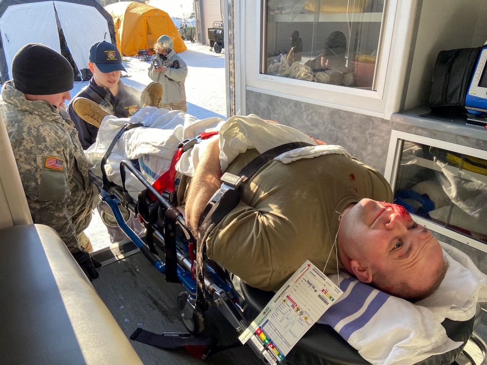 Multiple agencies practice decontamination during Arctic Eagle 2020