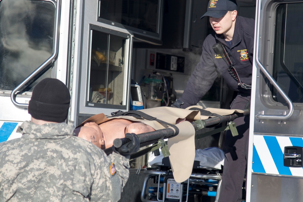 Multiple agencies practice decontamination during Arctic Eagle 2020