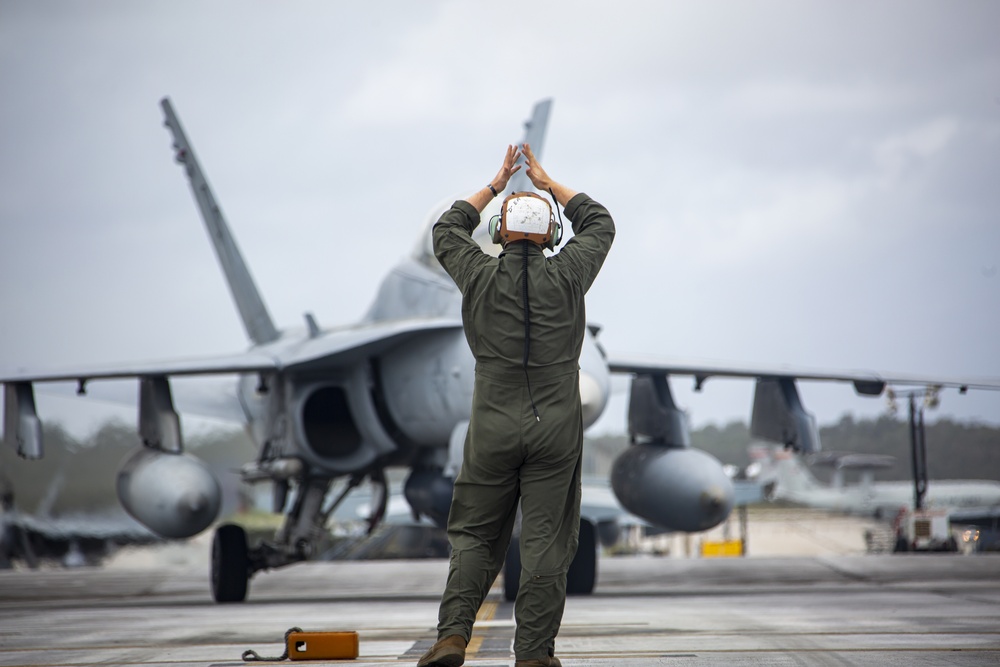 VMFA(AW)-242 launch from the flight line