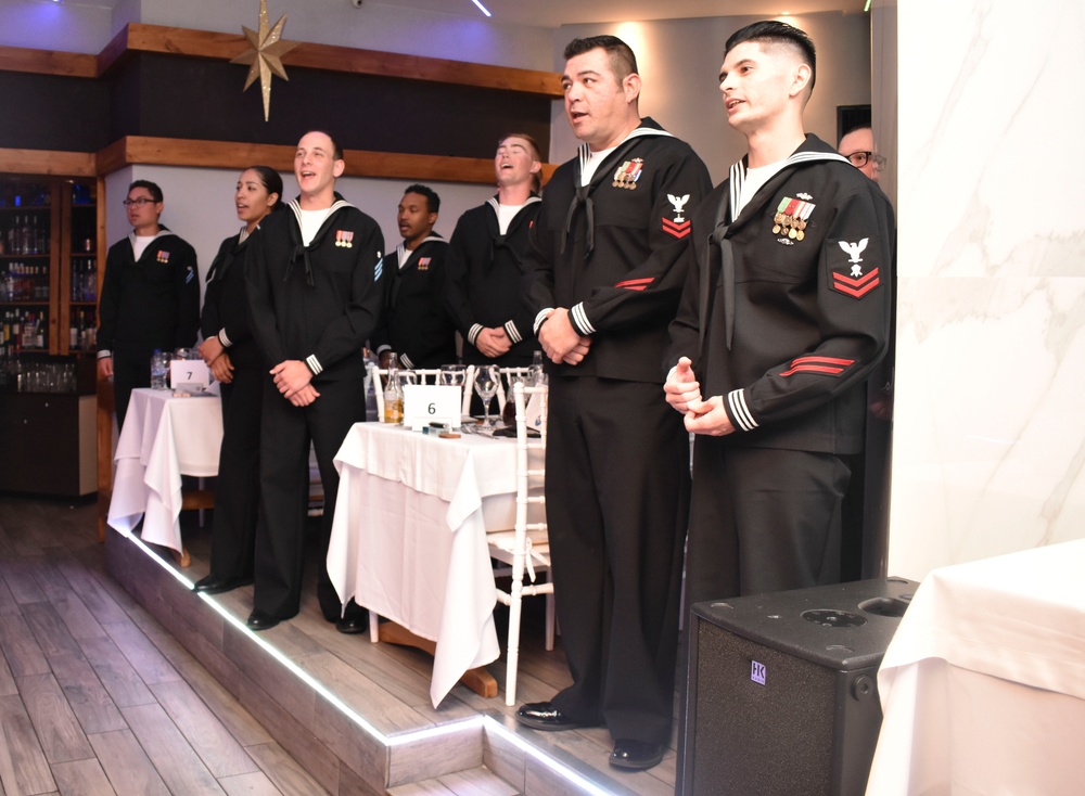 NSA Souda Bay Team members celebrate the Seabee Ball