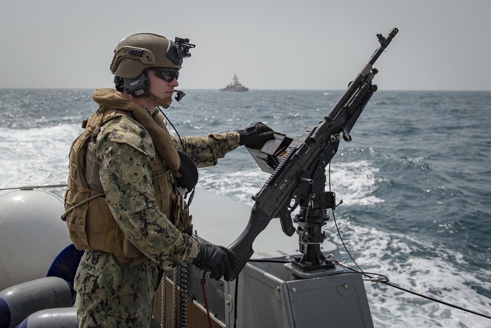 CTF 56 Mark VI boats complete a joint underway with USS Monsoon, USS Sirocco, and USCGC Baranof