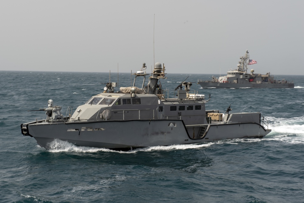 CTF 56 Mark VI boats complete a joint underway with USS Monsoon, USS Sirocco, and USCGC Baranof