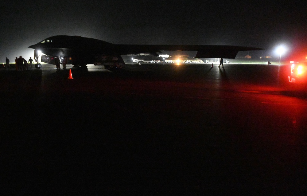 B-2 Spirits arrive at Lajes Field for BTF Europe mission