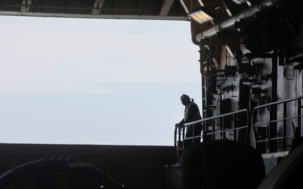 Sailor check on status Of opening stern gate