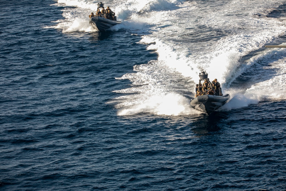 two 11-meter NSW boats transit in the Red Sea