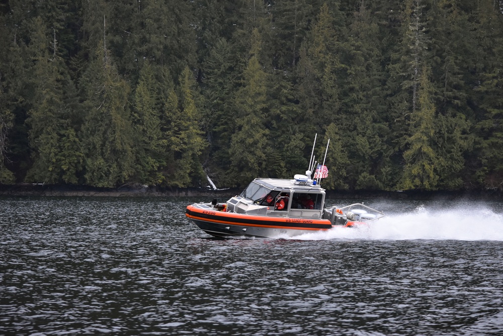 Coast Guard Station Ketchikan boat crew transits Carroll Inlet, Alaska