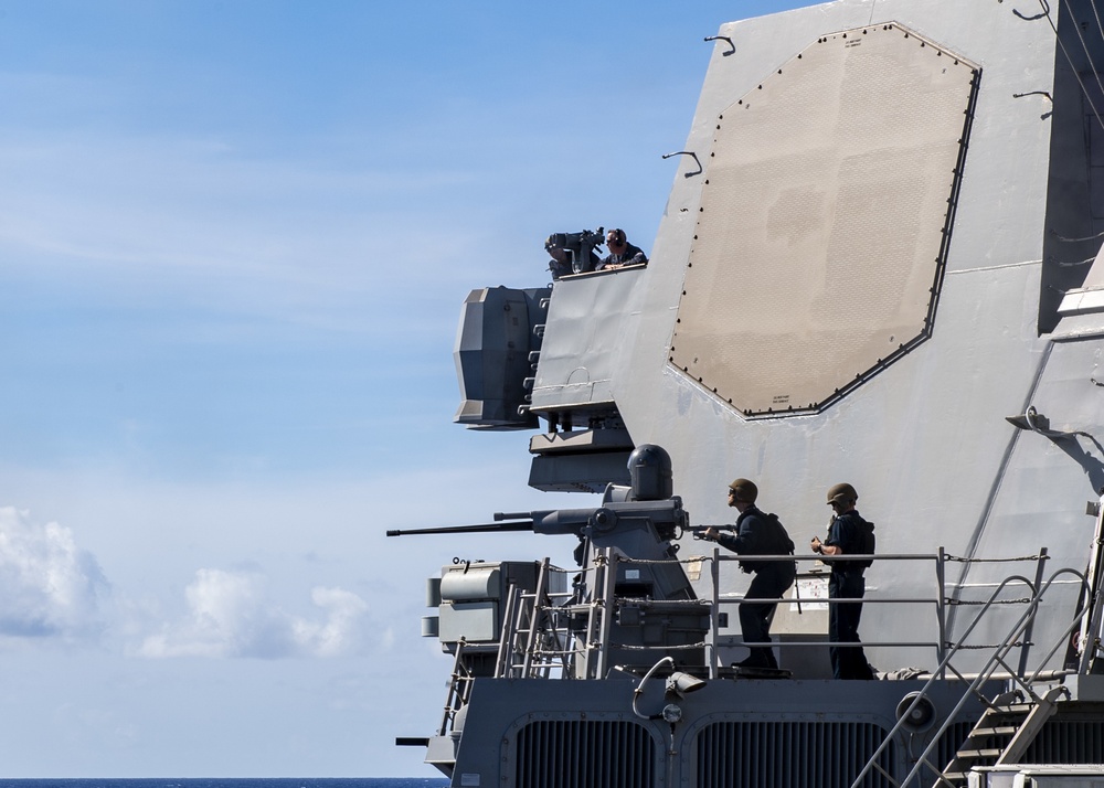 USS Mustin Conducts Live-Fire Exercise