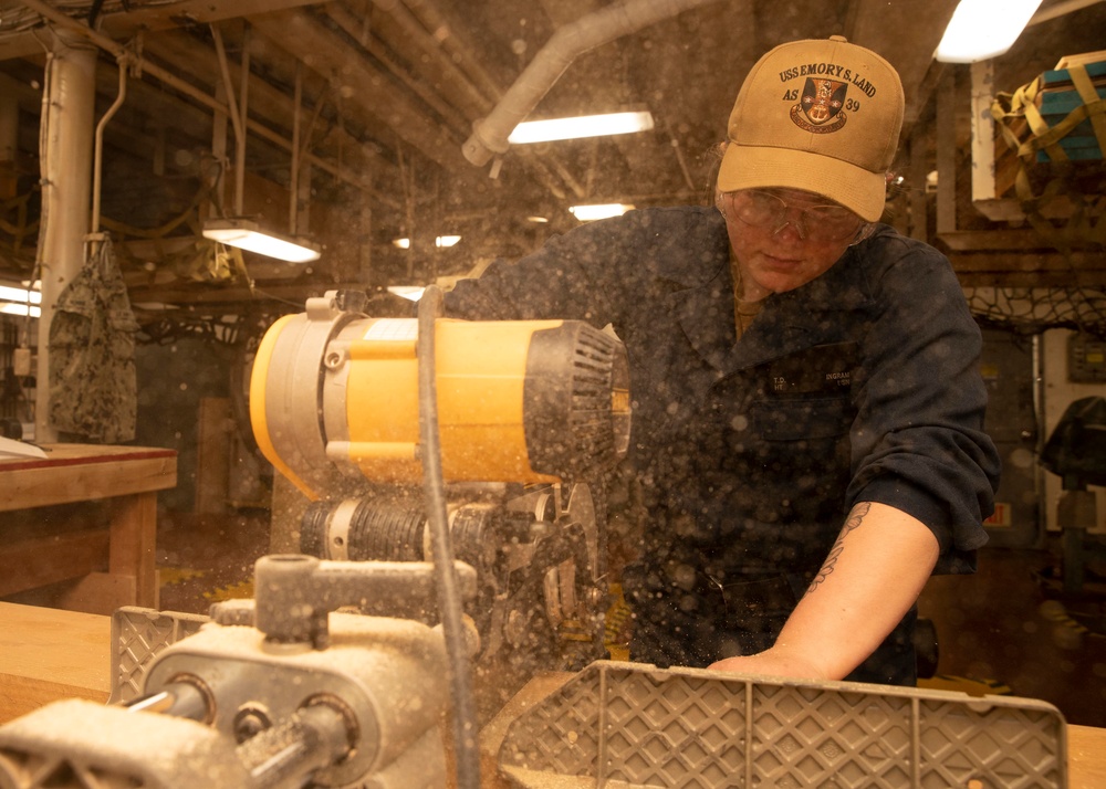 USS Emory S. Land Helps Repair Ships in Sasebo