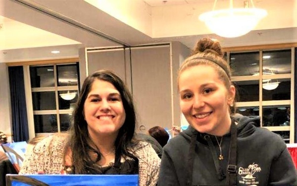 Fort McCoy community members create works of art at Sit, Sip, Paint event