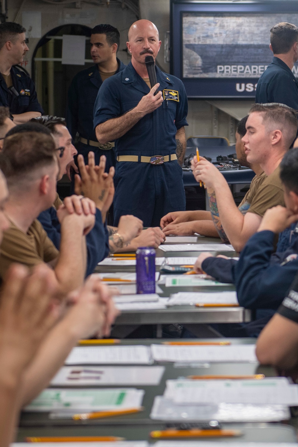 USS America Sailors Take Navywide Advancement Exam