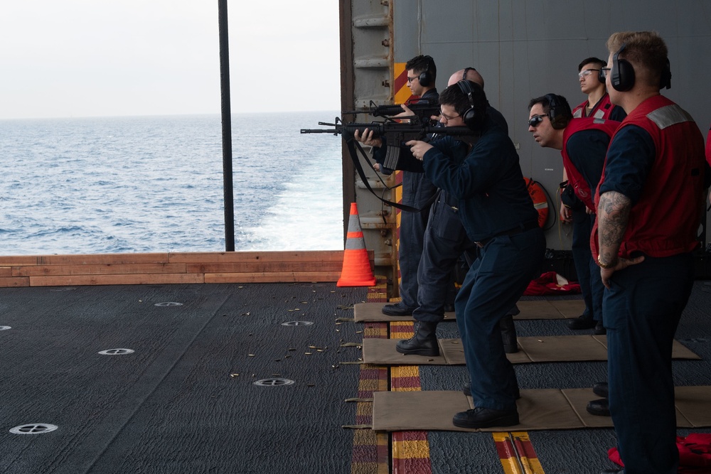 USS America Conducts Small Arms Qualification