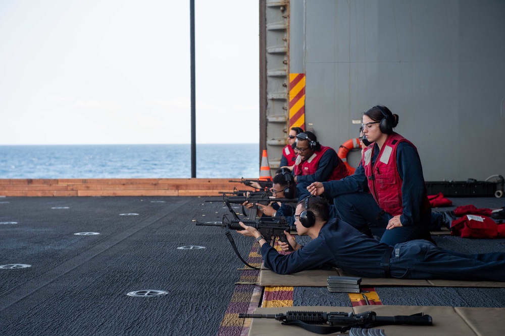 USS America Conducts Small Arms Qualification