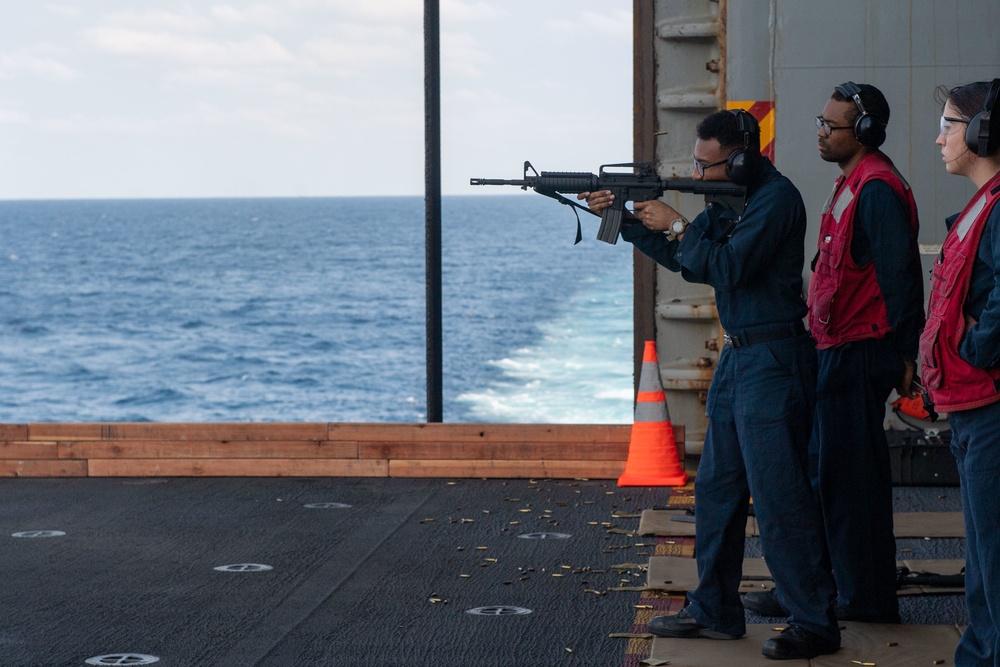 USS America Conducts Small Arms Qualification