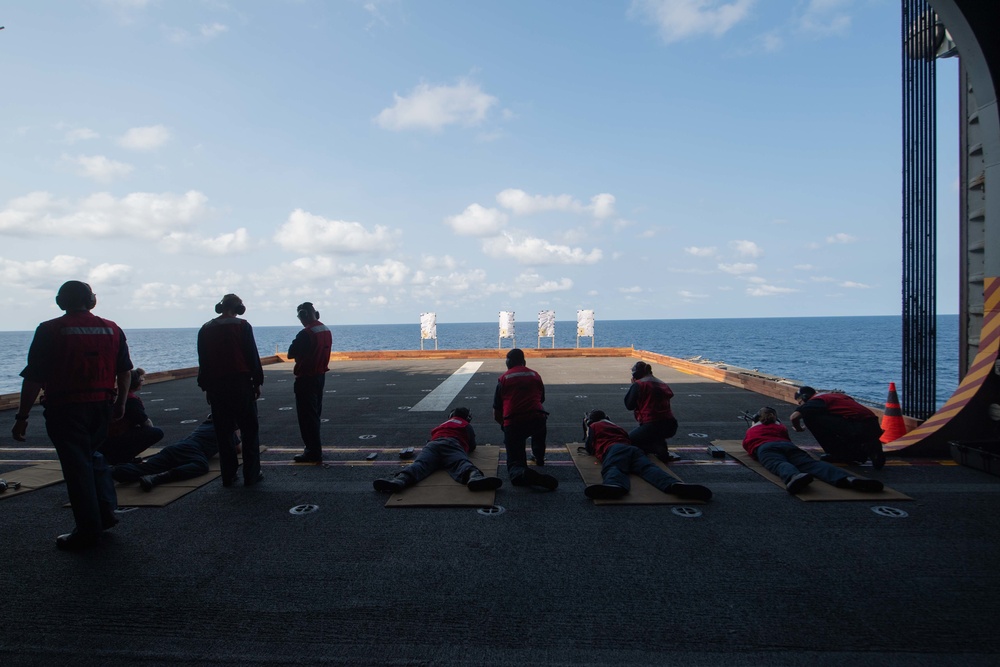 USS America Conducts Small Arms Qualification