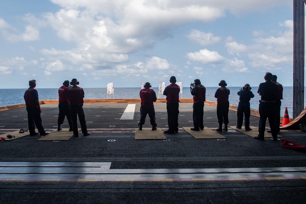 USS America Conducts Small Arms Qualification