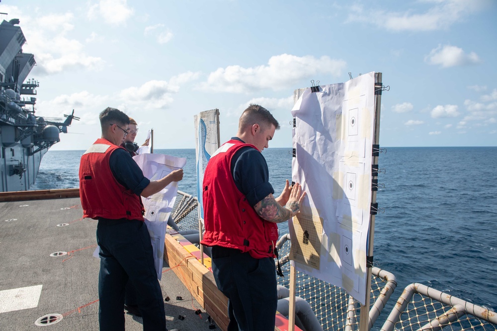 USS America Conducts Small Arms Qualification